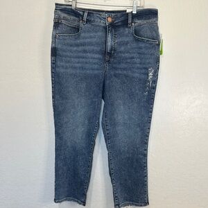 NWT Maurice’s Blue womens 16 high rise Jeans 27” ankle slim straight stretch